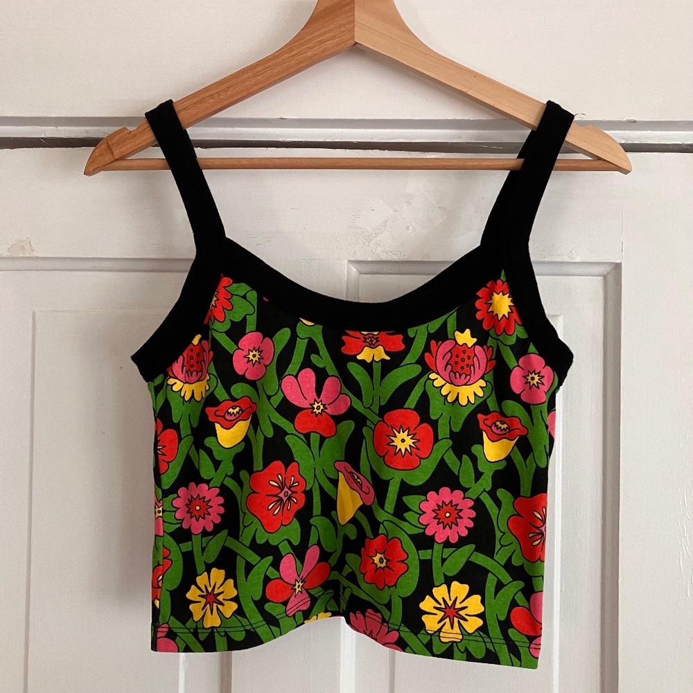 NWOT Big Bud Press cropped cami Flower Tangle